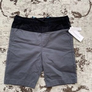 Nordstrom Kids Boys Size 7/8 (S) Gray Black  Striped Drawstring Shorts, NWT